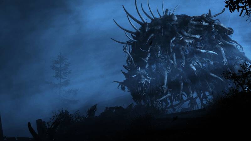 主角站在迷雾笼罩的岛屿边缘,背景阴暗神秘