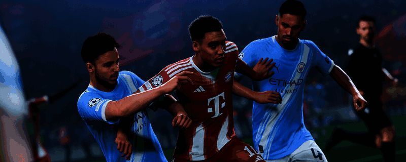 《EA SPORTS FC 26》游戏封面展示，背景为绿茵球场，球员奔跑中展现激烈比赛画面