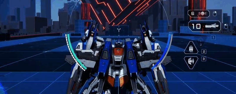 阿奎那机甲近战开火瞬间,蓝色能量光束贯穿敌方机体,战场特效炫酷炸裂