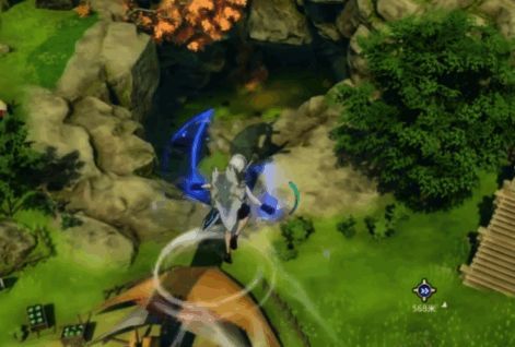 角色使用幻影冲锋突破风障，身后留下残影特效，前方是全新的探索区域