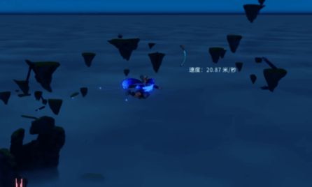 角色从高空俯瞰游戏世界，地图细节清晰可见，多个隐藏点位被标记