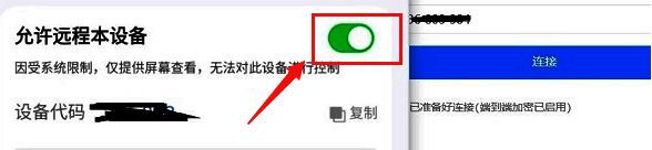 远程连接成功状态界面截图，显示绿色连接标识