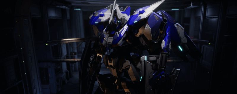 《解限机》中龙渊机甲的海牛高达涂装效果图，展示多种颜色在机甲模型上的分布效果