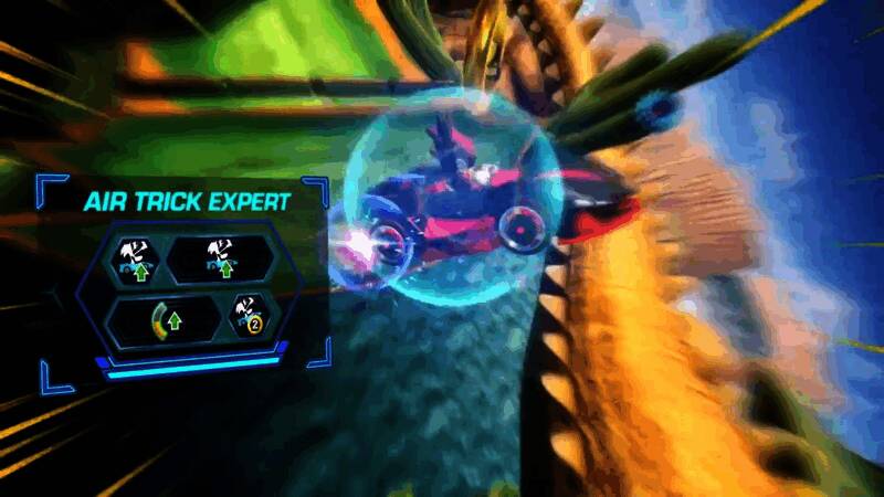 游戏主界面截图,展示《索尼克赛车:交叉世界》的LOGO与菜单选项