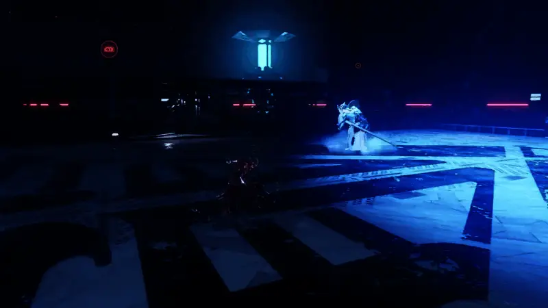 主角在Boss战中施展弹反动作，剑刃与敌方攻击精准碰撞，火花四溅