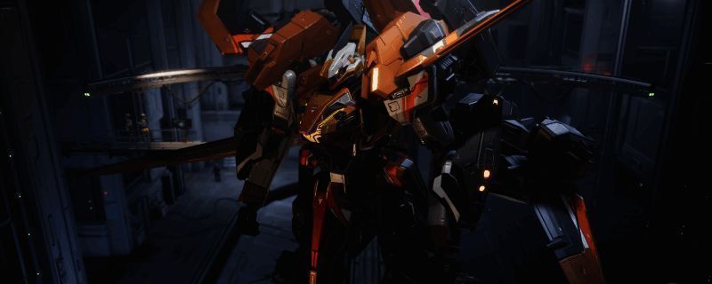 天袭者机甲妖天使涂装效果图，整体呈现黑灰红棕渐变色调，细节处金属光泽明显，极具视觉冲击力