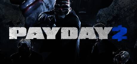 四名玩家角色在银行大厅持枪对峙警察,烟雾弹效果明显