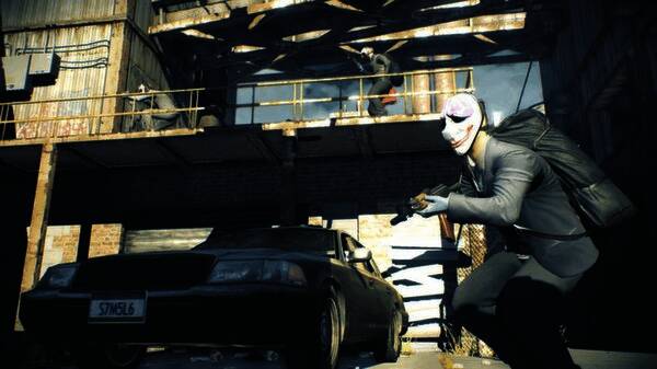 角色在屋顶狙击敌人,远处城市灯火通明