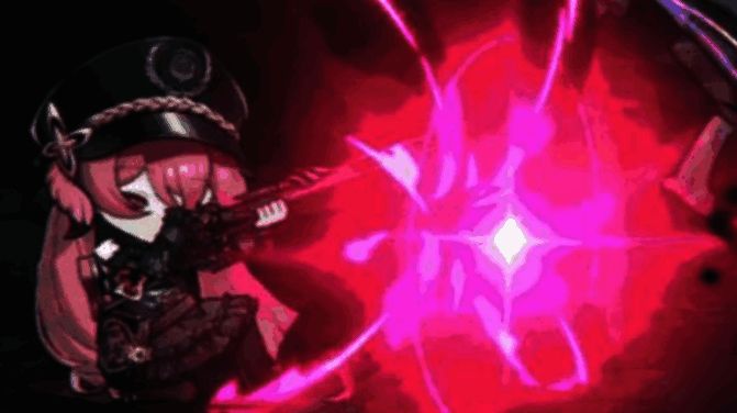 战斗画面中伊卡菈连续开枪,三道光束依次命中敌人,分别标注‘破盾’‘崩坏’‘熔心’状态触发