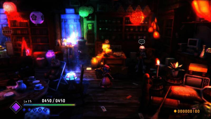 蕾米莉亚释放大招的瞬间，红色符卡光芒四射，周围弹幕如风暴般席卷