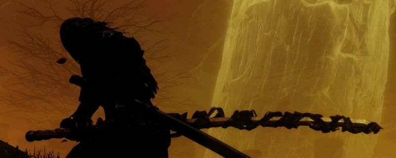 执行者角色立绘展示，身穿暗色战甲，手持细长武士刀，眼神凌厉，背景为黑夜王城废墟