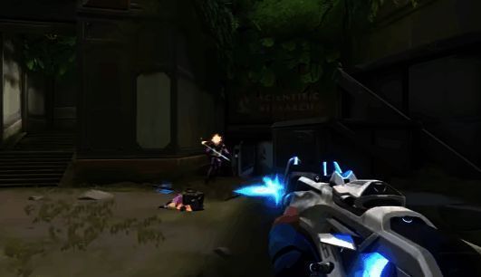 夜露开启大招后进入位面状态的艺术渲染图,身体半透明化,周围空间扭曲,背景呈现虚实交错的异界景象