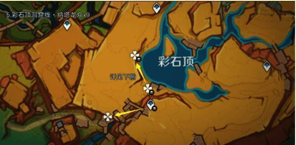 彩石顶洞窟内龙兽埋伏点位,位于狭窄通道交汇处