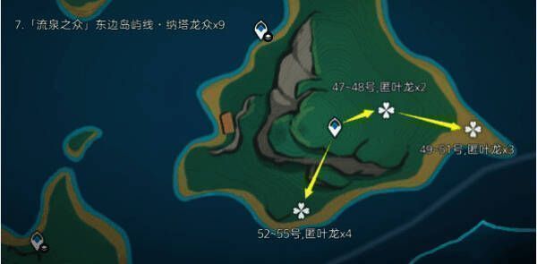 流泉之众东部孤岛上的龙兽刷新点,周围有藤蔓可攀爬