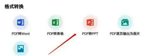 PDF转PPT功能界面,显示正在转换中的进度条和文件预览