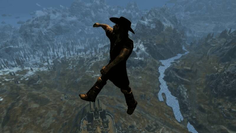 前B社开发者Kurt Kuhlmann接受采访画面，背景为《上古卷轴》系列游戏场景拼接