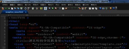 UltraEdit软件主界面展示,底部状态栏清晰显示当前编码格式