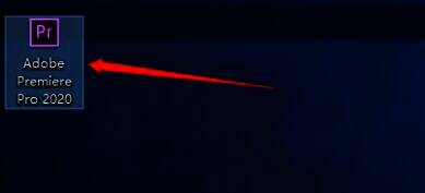 桌面已生成Adobe Premiere Pro 2020快捷方式图标,鼠标准备双击启动