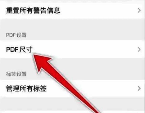 PDF尺寸设置按钮在页面中清晰标注,周围为其他常用工具图标