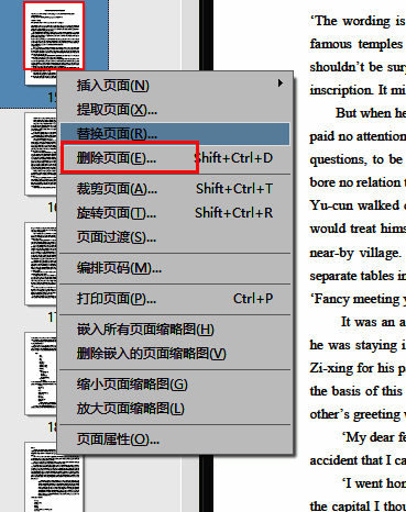 页面删除成功提示界面,文档页面数已更新