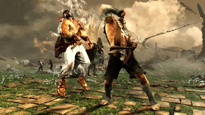 沙加特施展猛虎波,一道橙色气劲向前轰出,拳风激荡地面沙尘飞扬