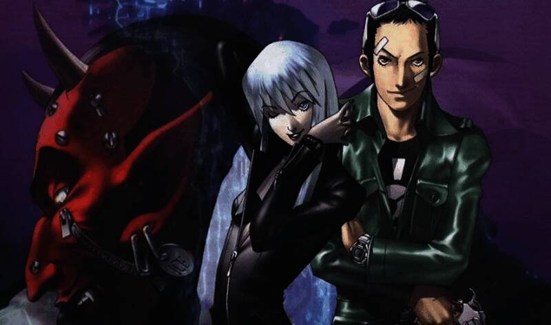 《女神异闻录5》主角团身着标志性风衣战斗的场景,服装线条利落,风格鲜明