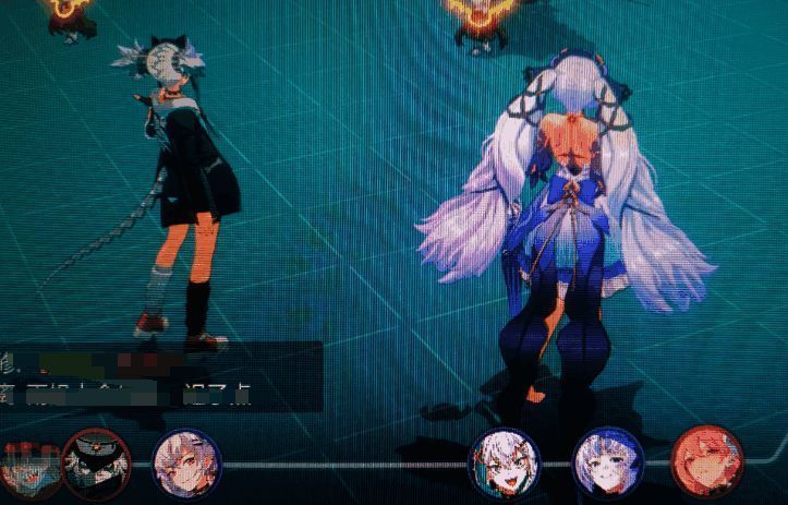 战斗中角色按速度条顺序行动,夏妲正在释放魔法技能,画面显示技能连锁效果