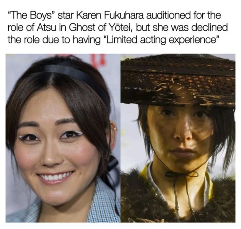 Karen Fukuhara身穿战斗服造型,眼神凌厉,姿态充满力量感