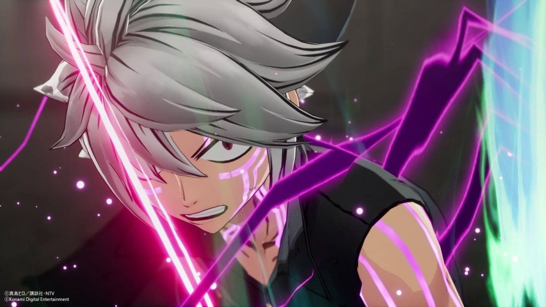 游戏内角色施展以太齿轮技能的战斗画面，能量光效绚丽，场景破坏效果逼真