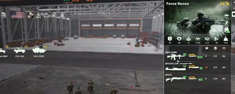 《断箭》中美军步兵小队部署场景，一名士兵正操作MAAWS反器材火箭筒瞄准远处目标