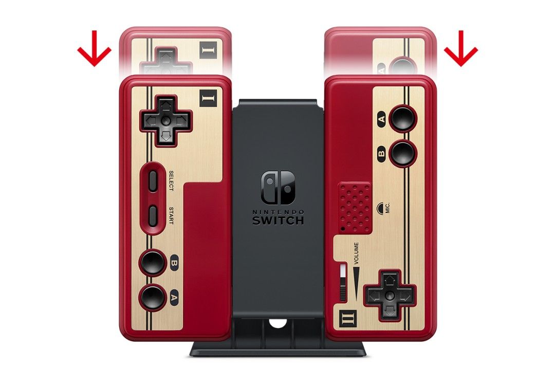 任天堂FC红白机主机与经典手柄陈列图,复古设计展现80年代科技感