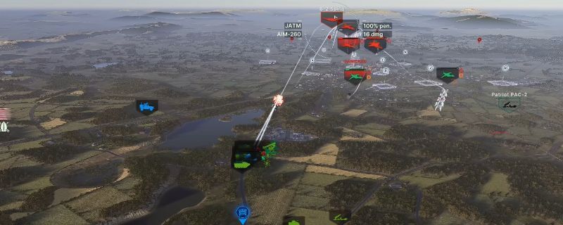 《断箭》游戏中战斗机低空飞行穿越山谷的场景,背景为荒漠地形,战机紧贴地面规避雷达探测