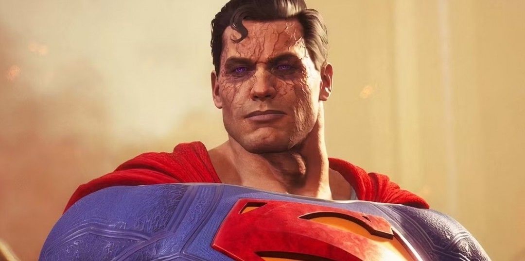 新《超人》电影宣传海报，主角身穿经典红蓝战衣，悬浮于城市上空，阳光洒落，象征希望与力量