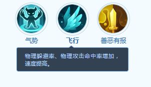 技能图标展示：飞行，一对白色羽翼展开的图案