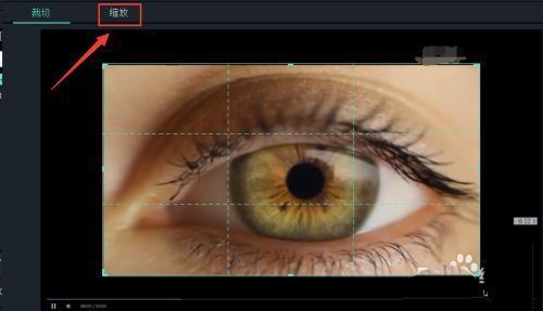 缩放设置页面中，起始框覆盖全脸，结束框聚焦于瞳孔中心