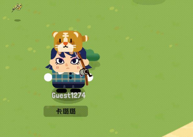 玩家在夜晚的湖边垂钓，水面倒映着星空，鱼漂突然下沉，画面极具氛围感