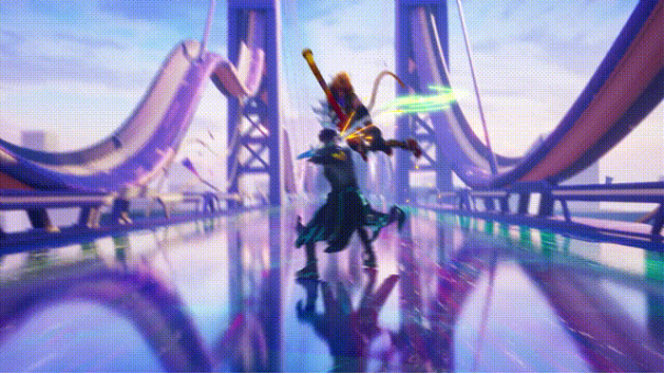 一座横跨深渊的钢铁大桥战场，两侧灯光闪烁，气氛紧张