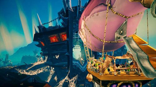 动画截图中菊爆大队在暴风雪中前行，镜头聚焦于哀木涕坚毅的眼神，气氛悲壮而感人