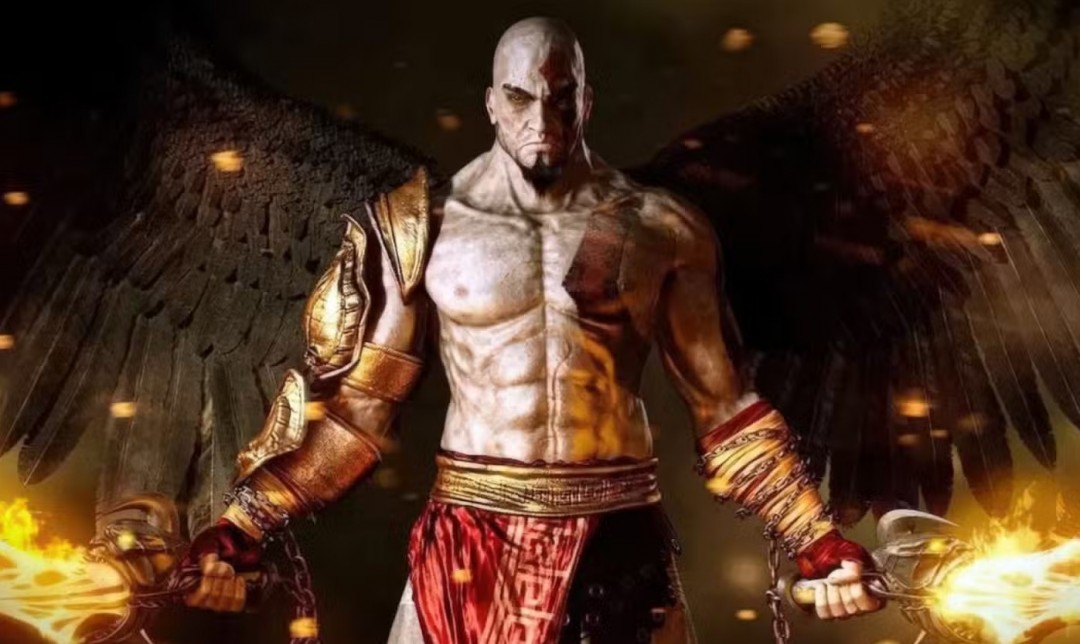 《战神》概念艺术图展示沙漠遗迹与金字塔轮廓,暗示新作可能设定在古埃及场景