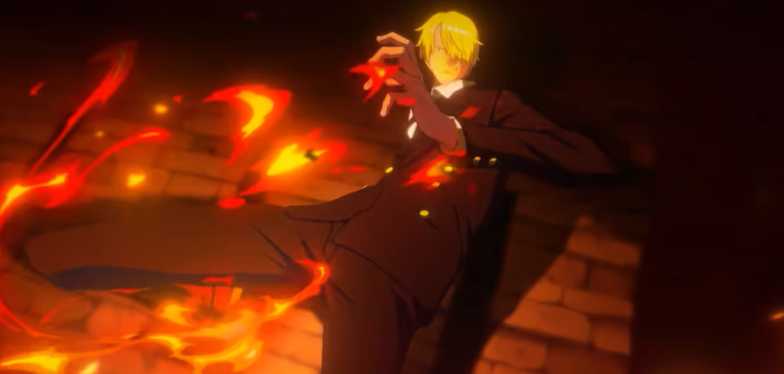 技能界面特写图：三个被动图标并列展示，中央高亮‘恶魔风脚’状态条正随战斗充能，右侧浮现‘绞肉踢技’蓄力动效