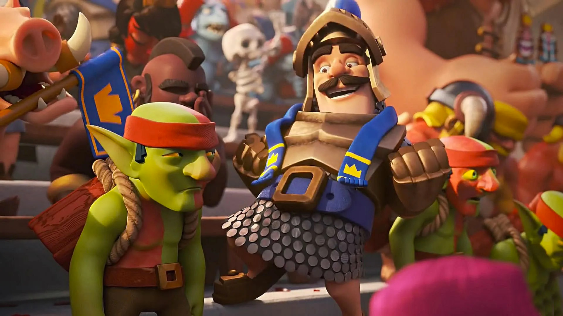 玩家社区热议截图拼合图：左侧为Reddit热门帖标题‘CR’s comeback is REAL’配投票图表，右侧为国内超话中高赞评论‘终于等到你，还好我没放弃部落’，背景融入皇室战争经典音效波形图元素