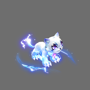 GIF动图:‘电光’特效在坐骑四肢迸发蓝色电流脉冲,伴随移动节奏高频闪烁,充满科技感