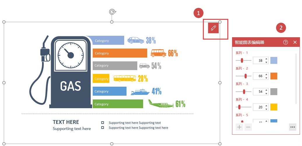 智能图表编辑器启动界面特写，左侧为图表缩略图预览区，右侧为功能分区面板，顶部清晰标注‘编辑器’文字标识