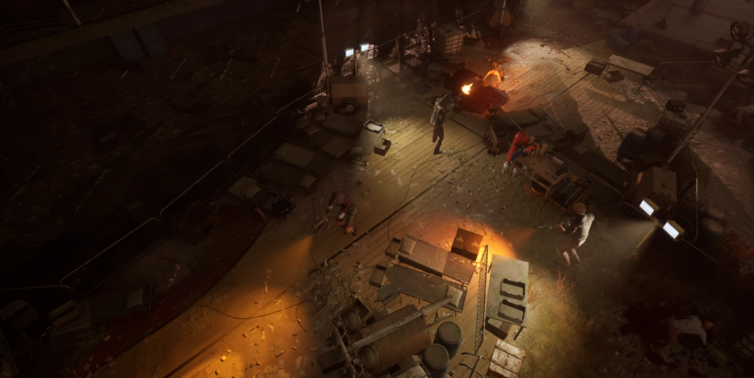 UI界面特写：左侧为角色技能树全景，中央高亮‘电磁脉冲手雷’技能图标，右侧显示当前营地设施状态面板，包括‘净水系统：运行中（效率78%）’‘防御塔：待升级’等实时数据