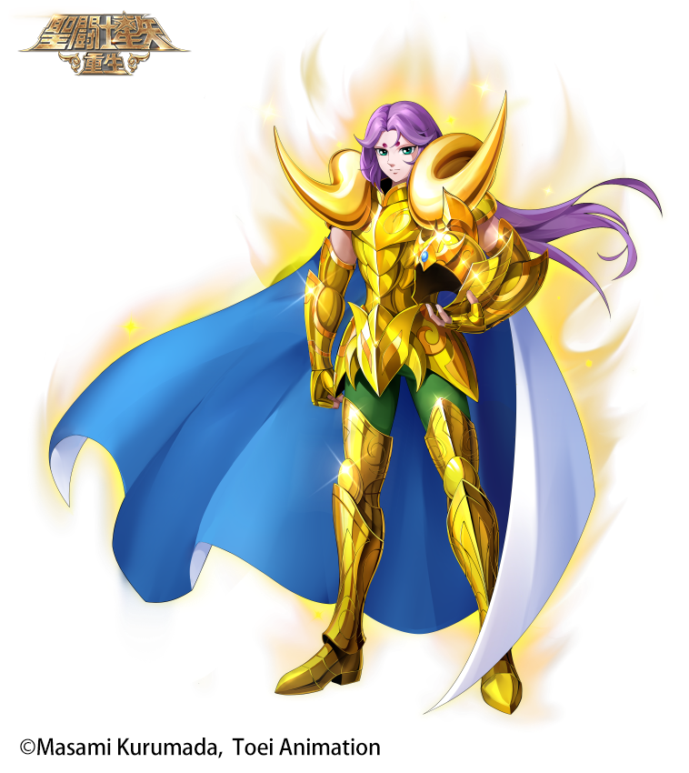 升华后的白羊座·穆战斗姿态，圣衣泛起温润金光，单手结印释放屏障涟漪，脚下浮现出代表‘修复’与‘守护’的古老圣域符文阵