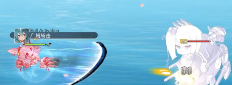 蕾妮雅装备搭配示意图：主炮选用紫阳花改，设备栏装配‘炼金增幅核心’与‘战术分析仪’