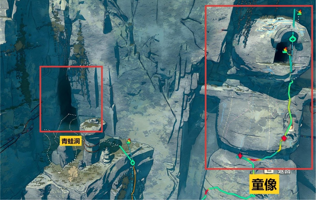 灵偶2号实体特写：木质人偶身着褪色靛蓝袍，双手捧一裂开铜罗盘，盘面指针坚定指向画面右侧，底座阴刻‘湿生’二字，字迹被水渍晕染