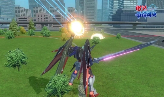 宙斯魅影装备（后）召唤：背部装备平台瞬间展开，数枚导弹呼啸升空，呈抛物线精准覆盖后方扇形区域