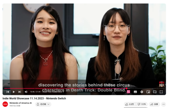 开发者合影插画风海报：两位戴圆框眼镜的短发女性并肩而立，身后是叠放的《双盲把戏》与《零和之心》游戏封面，头顶飘浮着羽毛笔、心跳线与星轨元素