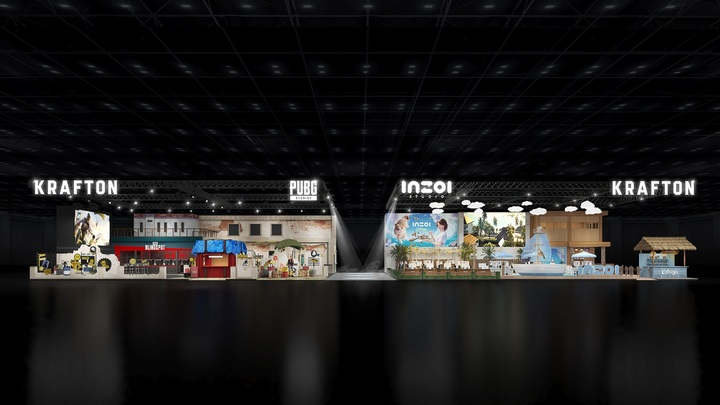 KRAFTON科隆展主视觉图：炫酷蓝紫光效背景中，<a target=